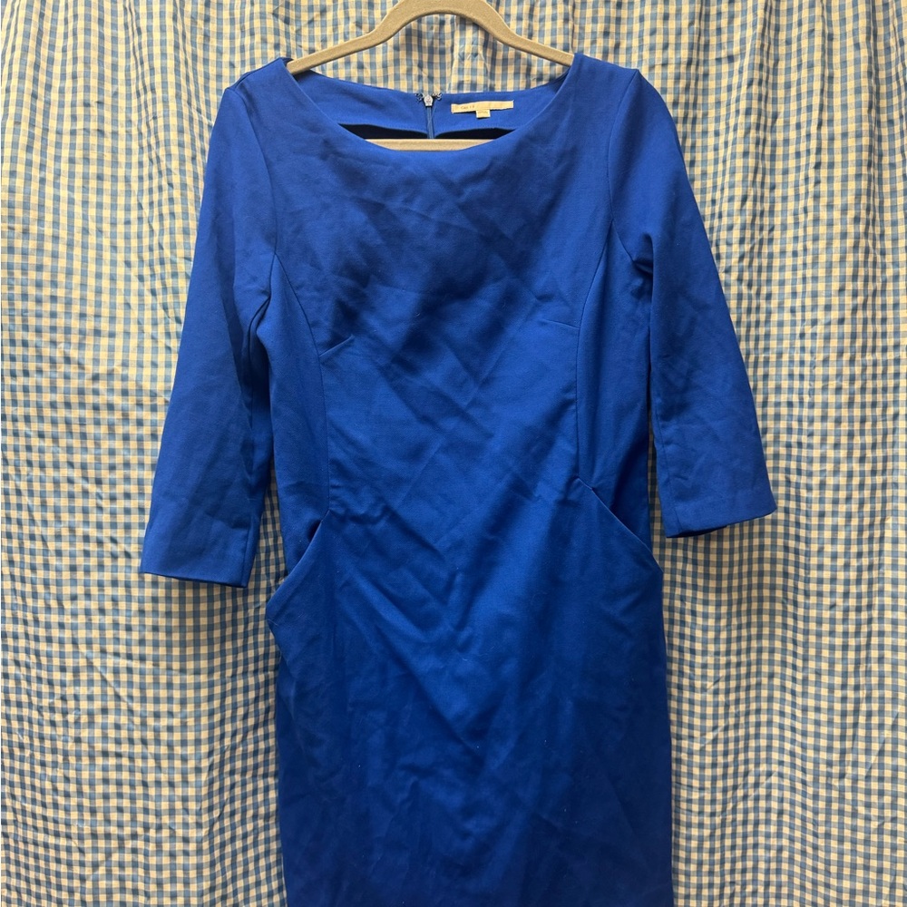Blue Gap knit Sheath Dress with Bateau Neckline
